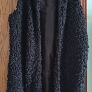 Women's Black Fuzzy Cardigan